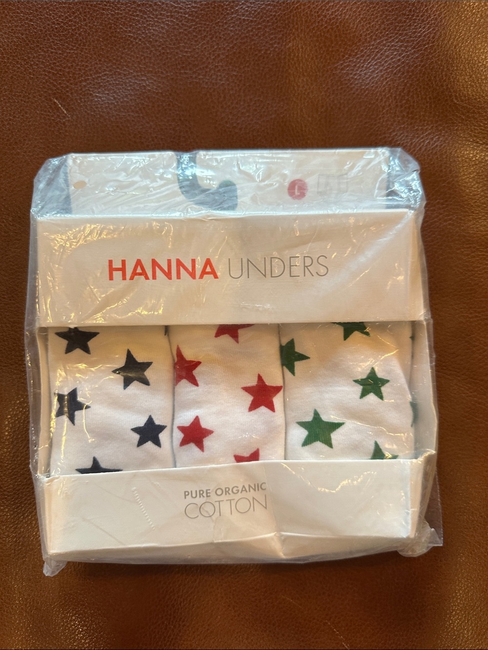 Hannah Unders White Kids Boxer Briefs with Blue, Red & Green Stars - 3-Pack